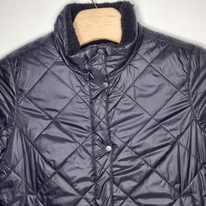 Eddie Bauer‎ Women's Down Jacket Black Coat Faux Shearling Size 2XL